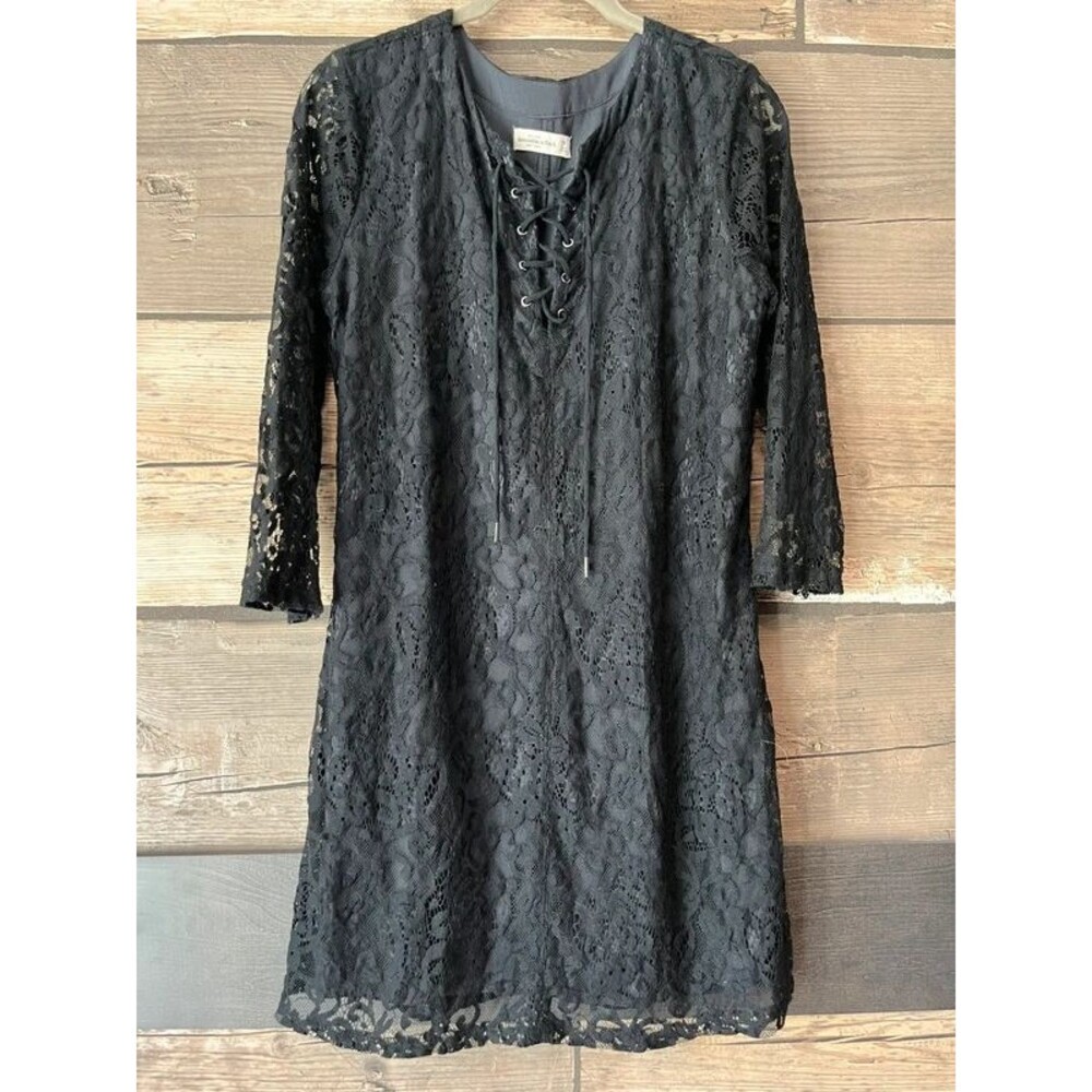 Black Lace Dress Abercrombie Medium A&F Short